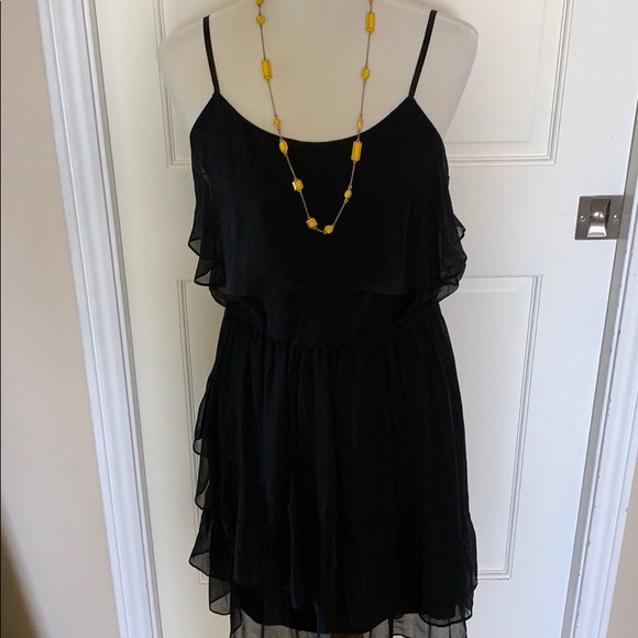 Ella Moss Dresses & Skirts - Ella Moss black ruffle Silk dress Large